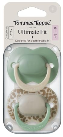 Tommee Tippee Latex Ultimate Fit Orthodontic Dummy 6-18m Pack of 2 | Earth Bound, Ventilated Air Holes for Comfort, Steriliser Safe, 100% BPA Free