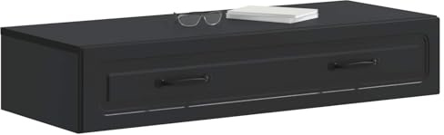 vidaXL Wandmontierter Beistelltisch Schwarz 87,5 x 34,5 x 17 cm, Moderner Wohnungsstauraum, vielseitiger Schrank, rechteckige Bücherregale, platzsparender Organizer für Zuhause