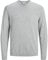 Jack & Jones Men's Jjebasic Knit V-Neck Noos Jumper, Grey (Light Grey Melange Light Grey Melange), Medium