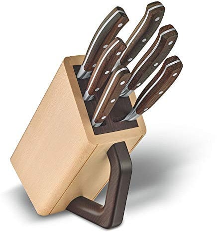 Victorinox Ceppo portacoltelli Grand Maître in legno di faggio, 6 pezzi (coltello da cucina, forchetta), acero