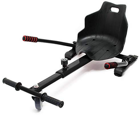 Wiltec Siège de Balance Scooter – Noir – capacité de 120 kg max. – avec Roulette et Poignées – ajustable pour Adultes et Enfants – Siège de Kart Elektroscooter compatible avec Hoverboard