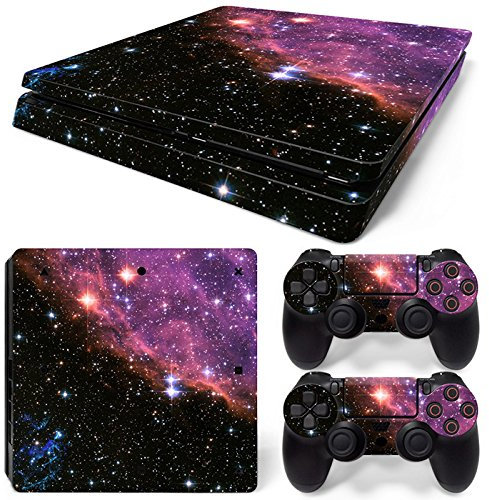 Mcbazel Vinyl Sticker Protect für Konsole & Controller, Skin Aufkleber für PS4 Slim Galaxy