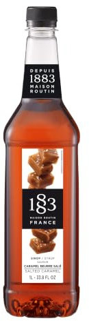 1883 Salted Caramel Sirup | Qualität aus Frankreich | 1 Liter | Glasflasche | Vegan