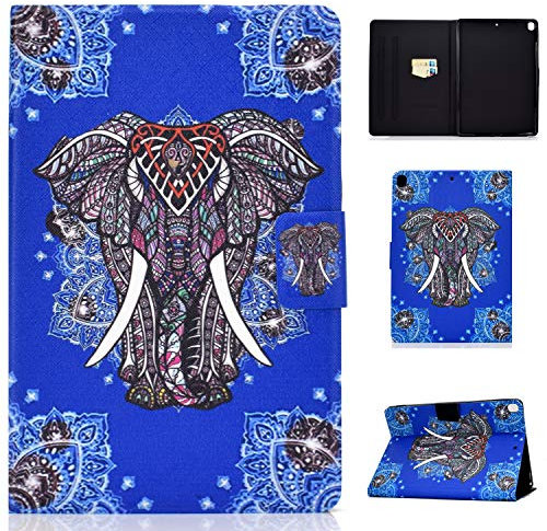 Succtop Custodia iPad 10,2 Pollici 2019/2020, PU Pelle Flip Cover Case Auto Sonno/Sveglia Tavoletta Custodia per iPad 10,2 7a/8a Generazione, iPad Air 3/ iPad Pro 10.5 PolliciElefante