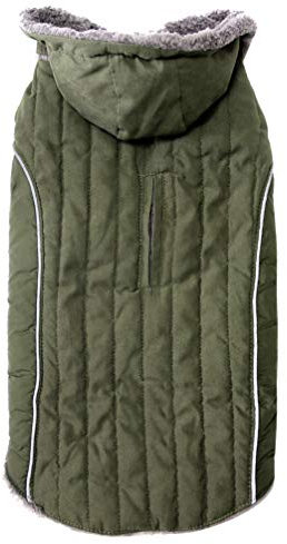 JoyDaog Felpa con cappuccio in pile per cani di taglia grande, super calda, per cani invernali, colore: verde XXL