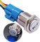 Taiss 16mm Interrupteur à bouton de klaxon momentané bouton-poussoir 12V Commutateur de Horn Interrupteur de réinitialisation Bouton avec Lumières LED bleu avec prise pour voiture Camion LBG16-BU