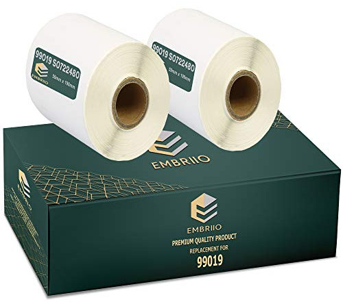 EMBRIIO 99019 S0722480 | 2er Set Ordner-Etiketten Rollen Ersatz für Dymo LabelWriter 4XL 450 400 330 320 310 Duo/Turbo/Twin Turbo Seiko SLP 450 430 420 410 400 200 100, 59mm x 190mm