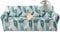 Jaotto Sofabezug 3 Sitzer Elastischer Stretch Spandex Sofa Überwürfe Sofahusse Antirutsch Waschbar Sofaschoner Couchbezug für Sofa mit Armlehne,Weiße Blätter