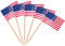 AhfuLife 200 Stück Amerika USA Zahnstocher Flaggen, Amerika Deko Fahne Klein Zahnstocher USA Fähnchen für Präsidententag 4. Juli WM Olympia Cupcake Toppers Toothpick Cocktail Party Restaurant Pub Deko