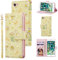UEEBAI Wallet Case for iPhone 7 Plus/iPhone 8 Plus, PU Leather Phone Case Kickstand RFID Blocking Flip Case Card Slots Wrist Strap Relief Engraved Pattern Magnetic Closure Folio Case - Yellow Daisy