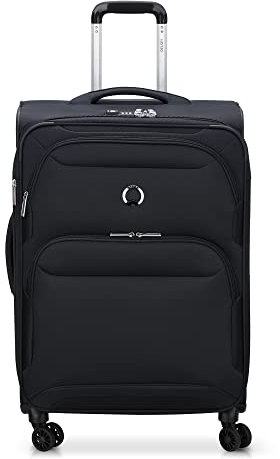 DELSEY PARIS Sky Max 2.0 Softside Erweiterbares Gepäck mit Spinnrollen, Schwarz, Carry-on 21 Inch