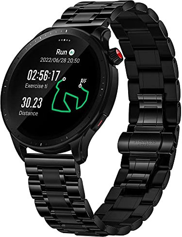 Hiseus Armband Kompatibel mit Amazfit GTR 2 / 2e / 3 / 3pro / 4, Ersatz Edelstahl Metall Armbänder Schnellwechsel Armband für Amazfit Stratos 2 / 2S / 3