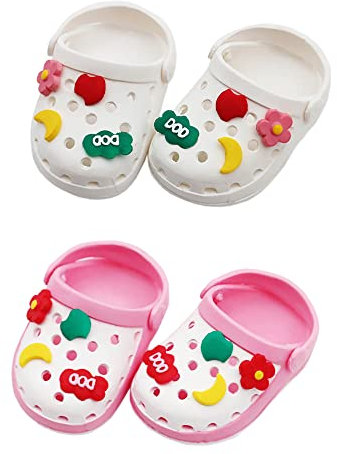 niannyyhouse 20 cm Plüsch-Puppenloch-Schuhe, Länge 5,5 cm, Puppen-Hausschuhe, Strandschuhe, Verkleidung, A-1