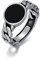 Ring Schwarzer Onyx für Frauen 925 Sterling Silber Vintage Gothic Oxidized Verstellbarer Ring (Style D)