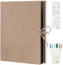 AIOR Fotoalben Selbstklebend 60 Schwarze Seiten, Fotoalbum zum Selbstgestalten, Album Fotobuch DIY Scrapbook, Leinenbezug Fotobuch für Familien Hochzeit (Beige)