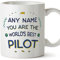 Mugffins Tazza Personalizzata in ceramica per PILOTA 11 oz / 350 ml - In inglese - World's Best - Idea regalo per compleanno, anniversario, natale, laurea