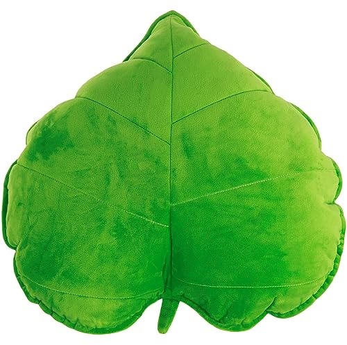 Keyohome 3D Leaf Throw Pillow, 50 * 50cm/19.7x19.7in Decorative Plant Sofa Pillows, Plush Leaf Shaped Cushions, Comfortable Sleeping Cushion for Bedroom Sofa Couch Living Room (Grass Green)