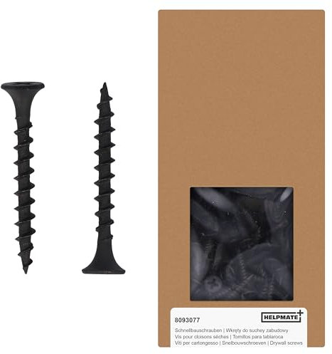 HELPMATE Schnellbauschraube 3,9x 35 mm Phosphatiert PH2 500 Stück Grobgewinde Trockenbauschrauben, Gipskartonschraube, Trompetenkopf, U-Profile, Kreuzschlitz