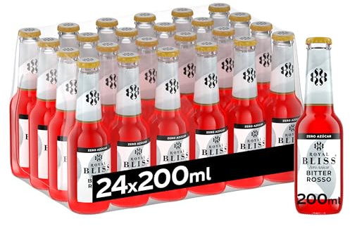 Royal Bliss Bitter Rosso, parfumé et rafraîchissant - Lot de 24 bouteilles en verre 200 ml