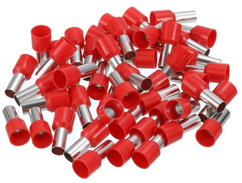QUARKZMAN 2 Embouts Câble à Sertir Connecteurs de Cosses Isolées Rouge 16mm | 50Pcs pour Embouts de Câble