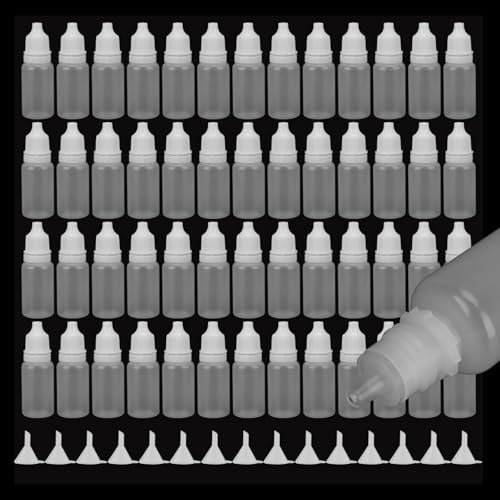 MAHIONG 250 Pcs 10ml Dropper Bottle, Small Squeezable Drop Bottle with Funnels, Empty Translucent Mini Dropper Bottles for Solvents, Essential Oils, Serums