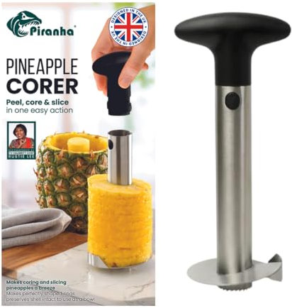 Premium Stainless Steel Pineapple Corer and Slicer - All-in-One Pineapple Cutter, Slicer, and Corer - Easy Grip, Detachable Handle for Quick Core Removal & Perfect Rings - Durable Kitchen Gadget