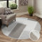 Teppich Kurzflor Wohnzimmer - Beige - 200x200 cm Rund - Teppiche Boho-Style - Geometrisches Muster - Schlafzimmer, Esszimmer