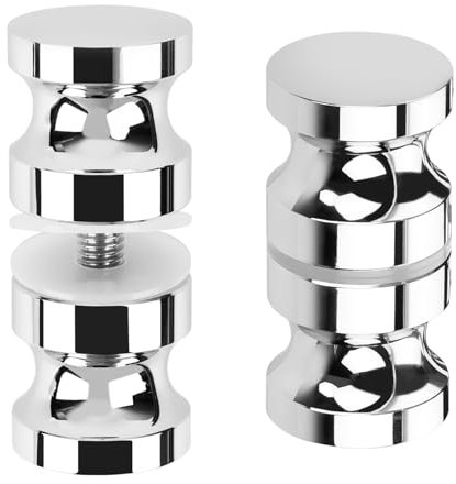 2 Stück Duschtürknopf Aluminiumlegierung Duschtürgriffe Beidseitig Duschtür Knopf Duschkabine Griff Türknopf Dusche Knopfgriff Doppel Knöpfe für Duschtür Glastüren
