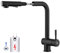 CECIPA Niederdruck Armatur Küche Schwarz, Wasserhahn Küche Ausziehbar mit Brause Zwei Wasserstrahlarten, 360° Schwenkbar küchenarmatur für Boiler