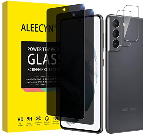 Aleecyn 2 Stück Sichtschutz Schutzfolie Für Samsung Galaxy S21, 9H Härte, Anti-Spy Schutzglas, Anti-Kratzen Displayschutzfolie