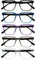 OPULIZE LEO Lesebrille - 5er-Pack - Großes Rechteckiges Gestell - Schwarz, Blau, Lila, Grau, Klar - Herren Damen - Federscharniere - RRRRR55-1357C - +1.00