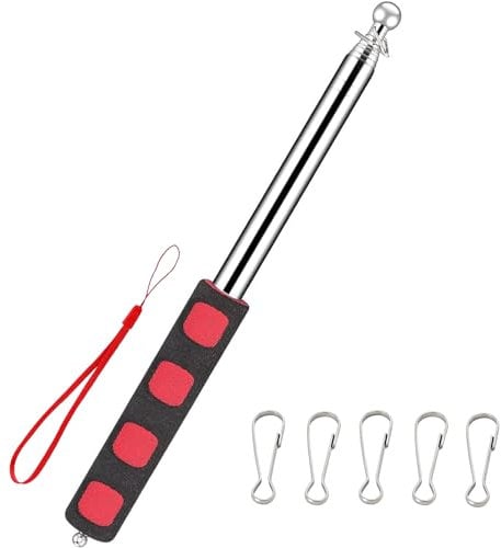 DOINEUFL Telescopic Flag Pole, Handheld Telescopic Pole, Extendable Flag Pole Telescopic Flag Pole Festival, Portable Flag Pole for Teaching