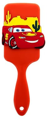 DISNEY Pixar - Brosse à cheveux silicone 3D Flash McQueen - CARS - Tous types de cheveux - Produit Officiel Disney