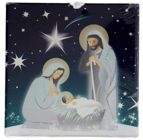 Heilige Familie Keramikfliese, 15x15x5 cm