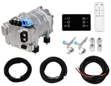 Compresor de ahorro de energía con inversor eléctrico for automóvil de 12 V y 24 V, aire acondicionado de estacionamiento for autocaravanas, camiones y tractores(Set C 800W 12V)