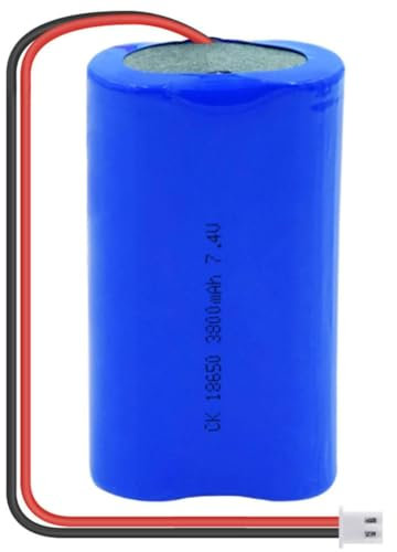 Rechargeable Battery, 7.4V Lithium Battery Pack 2200mAh/2600mAh/3000mAh/3800mAh Rechargeable Battery with XH for Flashlight Power Bank,3800mAh