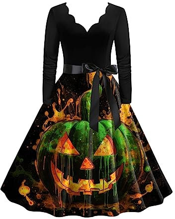 Rrongwn Halloween Kostüm Damen Vampir Vintage Renaissance Kleid Große Größen Kurzarm Ballkleider Elegantes Abendkleid Partykleid Lange Party Cocktailkleid