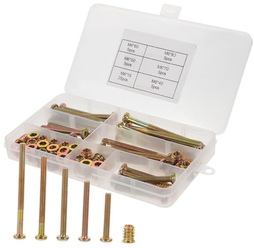 CANIGHT 1 Juego De Tornillos Para Muebles Tuercas Pernos Para Muebles Inserciones Sujetador De Perno Inserciones De Madera Tuerca De Tornillo Para Muebles Hardware Roscado Para