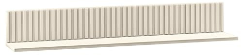 Selsey Caletto Wandregal Beige 120x20x18 cm, Feuchtigkeitsbeständige Laminierte Platte, Robuste ABS-Kanten, Modernes Design Mit Lamellen, Für Küche, Bad, Wohnzimmer, Büro, Einfache Montage