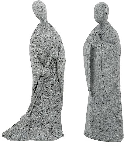 BESPORTBLE 2stücke Sandsteinornament Gartendeko Mönchsfigur Mikrolandschaftsdeko Kreative Dekoration Für Garten Park
