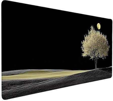Mouse Pad Black Mouse Mat Landscape (1) Desk Mat, 900x400x3mm Large Mousepad, Extended Waterproof & Durable Mousemat, Gaming Mouse Pad with Anti-Slip Base, Desk Accessories for Decor Men Gifts J1-972