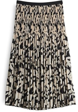 OPUS Damen Midirock | Midirock RIBANE Wildflower Plisseerock mit Allover Print Black, 36