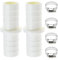2 Pcs Washing Machine Waste Pipe Connector: Leak-Proof Hose to Hoses Joiner with 4 Metal Clamp - Dishwasher Drain Waste Pipe Extension - Ideal for Kitchens, Bathrooms