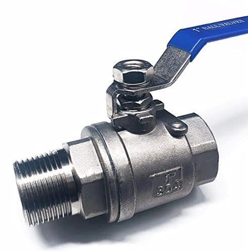 Ventil 304 Edelstahl Zweiteiliger Kugelhahn 1/4 3/8 1/2 Zoll 3/4 Zoll 1 Zoll 2 Zoll BSP Innen- und Außengewinde Wasser Gas Öl Schalter Fitting Adapter(1)