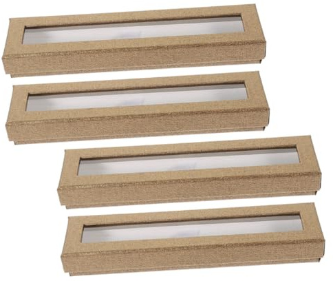 HOMSFOU 4stücke Stiftbox Mit Klarsichtfenster Papiertasche Für Kugelschreiber Und Füller Zum Verschenken Für Aufbewahrung