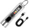 Mini LED Powerful Torch Super Bright 400LM Small LED Pocket Keychain Torch USB C Rechargeable IP65 Waterproof Sleeve Diagnostic Keyring Flashlight with 6 Light Mode & Magnet Base for Camping Emergency