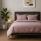 VEL VET HOME VelvetHome Bettwäsche 135x200 Baumwolle Schmutziges Rosa Öko-Tex Made in EU 2-teilig Bettwäsche-Sets mit Reißverschluss 1x Bettbezug 135x200 cm + 1x Kissenbezug 80x80 cm