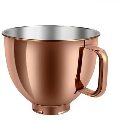 FHAJKTJB Rose Gold Bowl， Compatible For KitchenAid 5QT ，Mixer Stainless Steel Bowl Aid Replacement Bowl For Tilt-Head Mixers