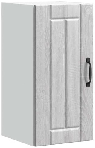 QJBSAVVA Küchenschrank Grau Sonoma Hängeschrank aus Holzwerkstoff 30 x 31 x 60 cm Moderner Wandschrank mit Glastüren Stauraum für Geschirr & Küchengeräte Praktisch für Küche Wohnzimmer oder Flur