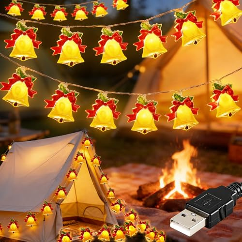 Benaton 2M 20LED Luci Albero di Babbo Natale Luci Fatate, Interno Luce di Decorazioni LED Lampada da Babbo Natale Catene Luminose per Finestre Casa Porta Giardino Albero Festive(USB)